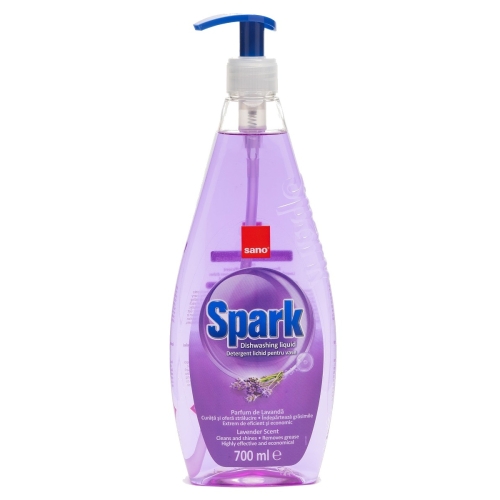 Detergent vase cu pompita Lavanda, 700 ml, Sano Spark 