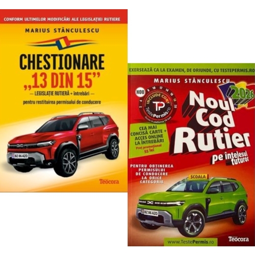 Pachet Noul cod rutier si Chestionare 13 din 15. Restituirea permisului de conducere 2026 - Marius Stanculescu