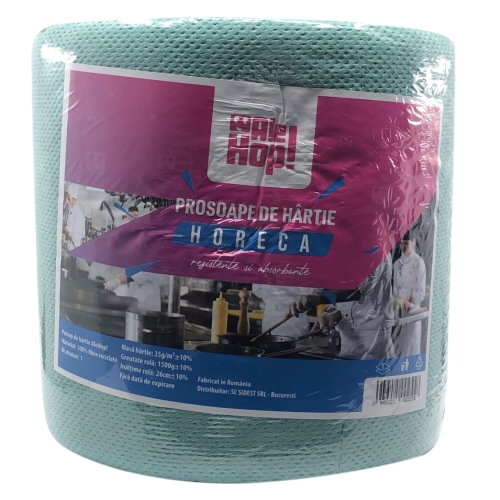 Prosop de hartie monorola verde 1 strat, AleHop!