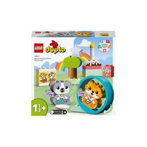 LEGO DUPLO. Primul meu catelus si pisicuta cu sunete 10977, 22 piese
