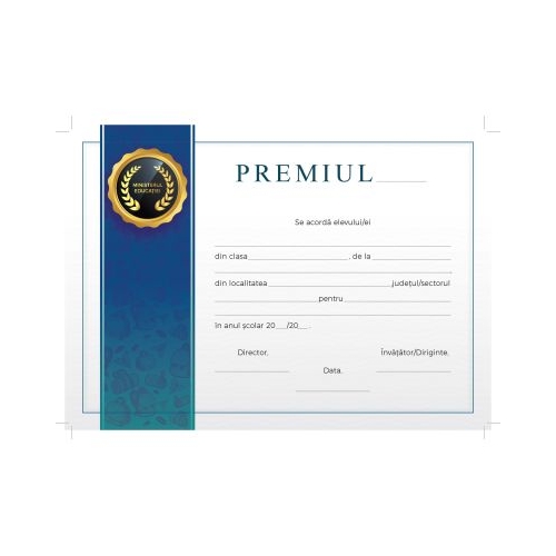 Diploma de acordare a premiului (DZC01)
