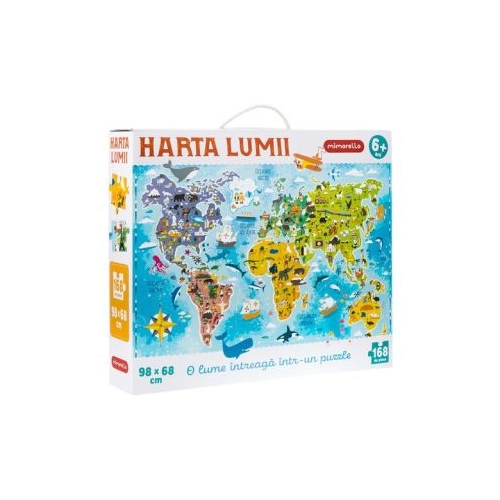 Joc educativ. Puzzle Mimorello. Harta lumii cu 168 de piese