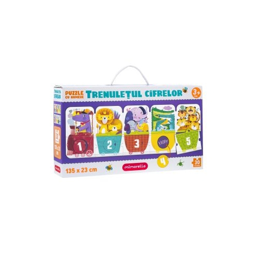 Joc educativ - Puzzle Mimorello - Trenuletul cifrelor