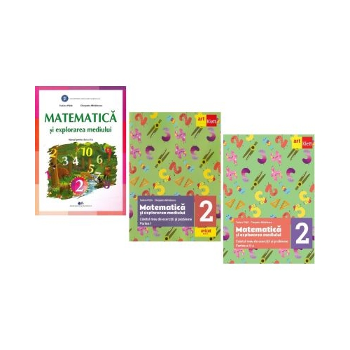 Pachet Manual matematica si explorarea mediului clasa 2-a plus caiete Partea 1 si 2 - Tudora Pitila, Cleopatra Mihailescu