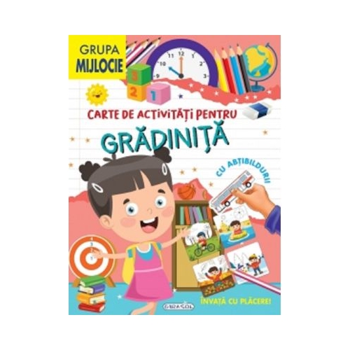 Carte de activitati pentru gradinita cu abtibilduri - Grupa mijlocie