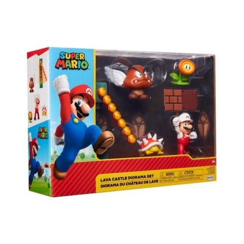 Set diorama Castelul de lava cu figurina 6 cm Nintendo Mario