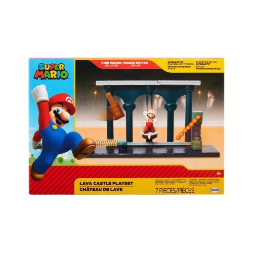 Set de joaca Castelul de Lava Figurina 6 cm Nintendo Mario