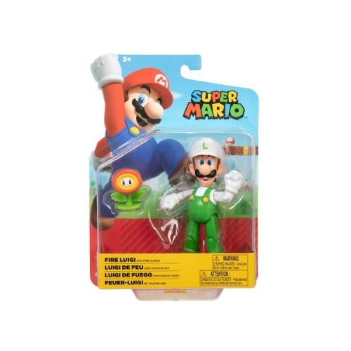 Figurina 10 cm Nintendo Mario Luigi cu floare de foc