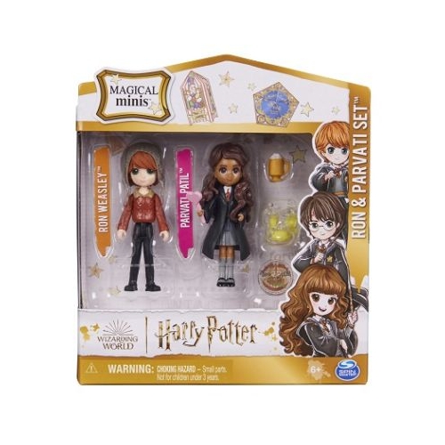 Set 2 figurine Ron si Parvati Harry Potter Wizarding World Magical Minis