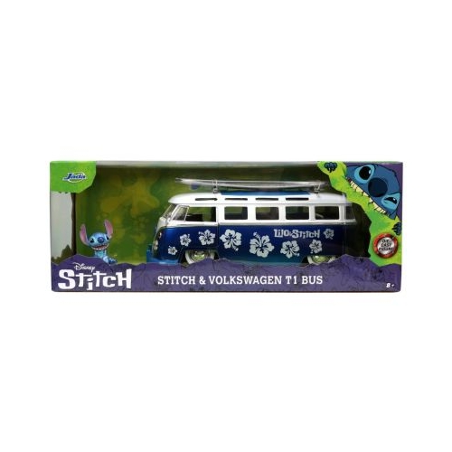 Autobuz metalic si figurina stitch jada scara 1 24