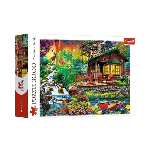 Puzzle 3000 piese Cabana din padure Trefl