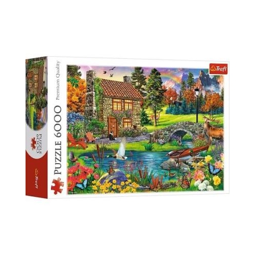 Puzzle 6000 piese Casuta din munti Trefl