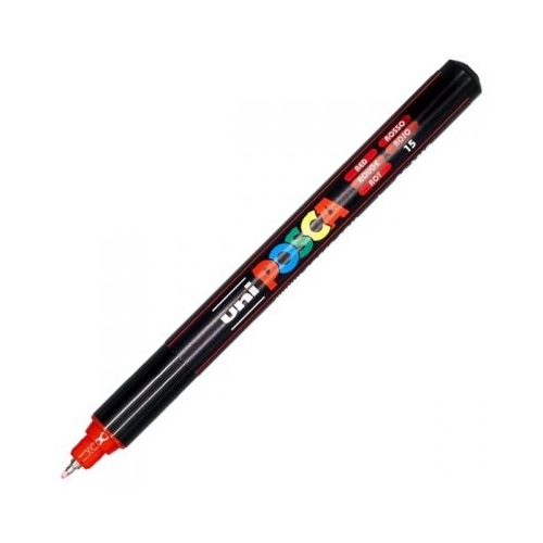 Marker UNI PC-1MR 0. 7 mm varf metalic fin rosu Posca