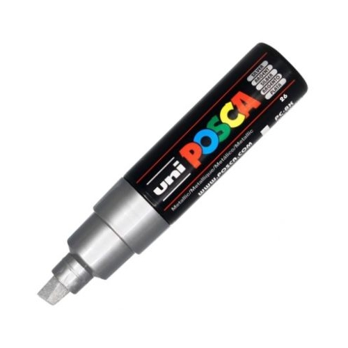 Marker UNI PC-8K 8. 0 mm varf tesit argintiu Posca
