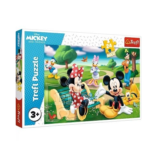 Puzzle 24 piese maxi Mickey Mouse intre prieteni Trefl