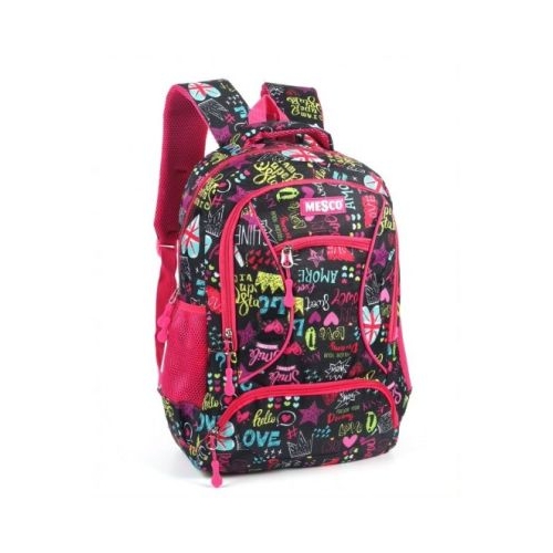 Ghiozdan scoala model cu inimi 4 compartimente 44 cm Mesco