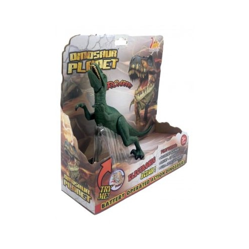 Dinozaur cu lumini si sunete Velociraptor verde 22. 5 cm