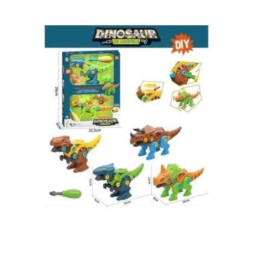 Set de construit 2 dinozauri cu surubelnita si accesorii