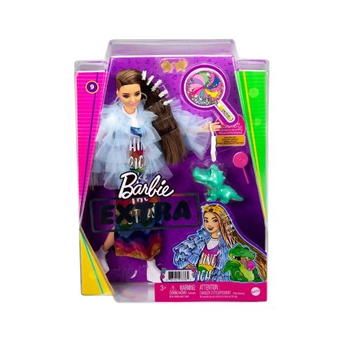 Papusa Barbie Extra Style rochie curcubeu