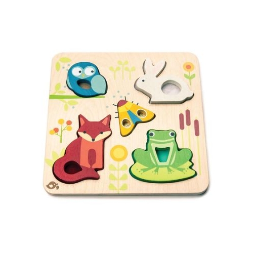Puzzle educativ tactil Animalute din padure