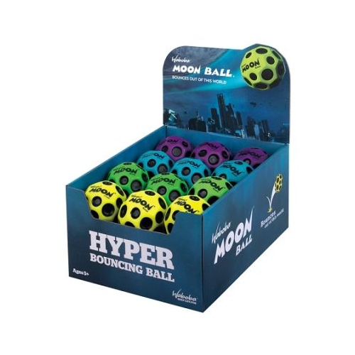 Minge hiper saritoare unicolor cu pete negre Moon Ball