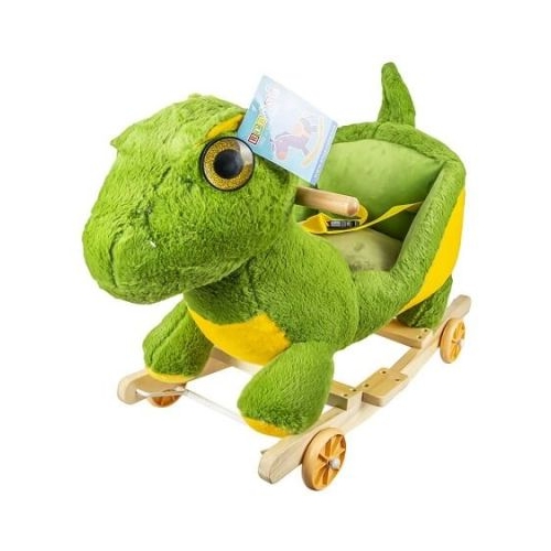 Balansoar pentru bebelusi Dinozaur lemn  plus cu rotile