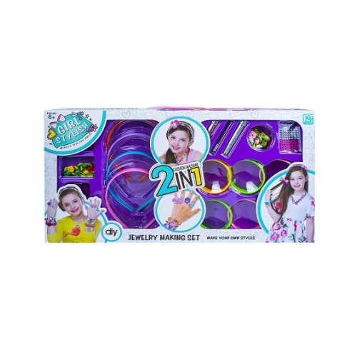 Accesorii frumusete. Set creativ bratari si cordeluta