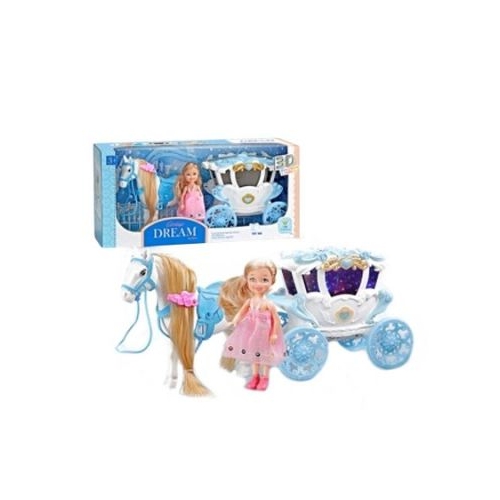 Caleasca cu calut  papusa luminamuzica