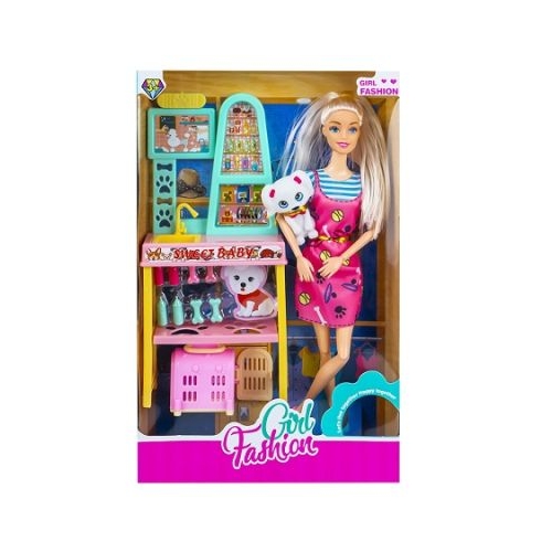 Papusa cu accesorii salon animale