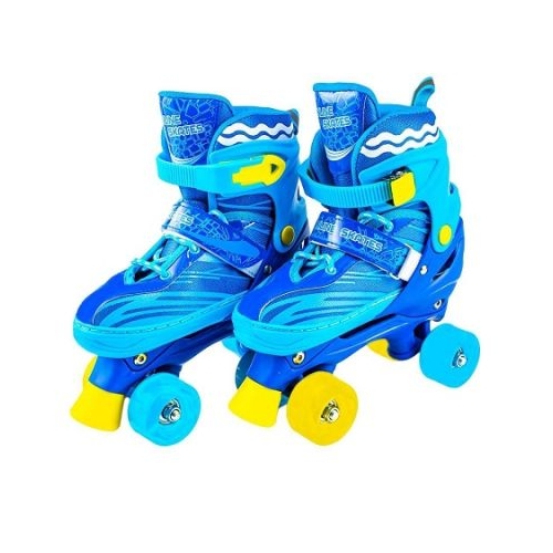 Patine cu rotile PVC marimea L albastre