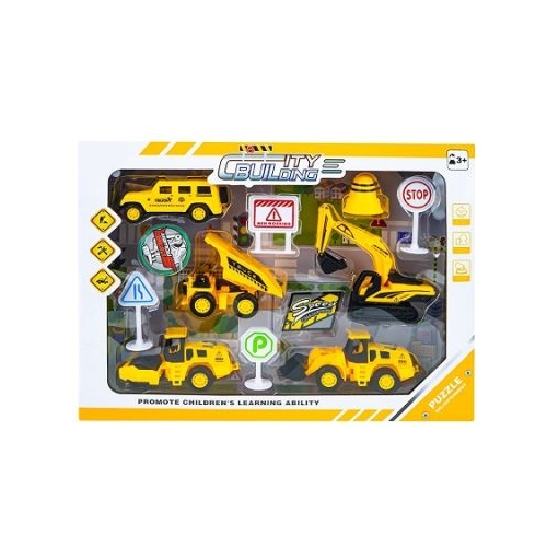 Play set constructii  semne circulatie 12 piese