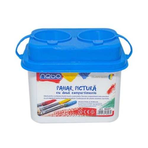 Pahar Pictura cu 2 compartimente albastru NEBO