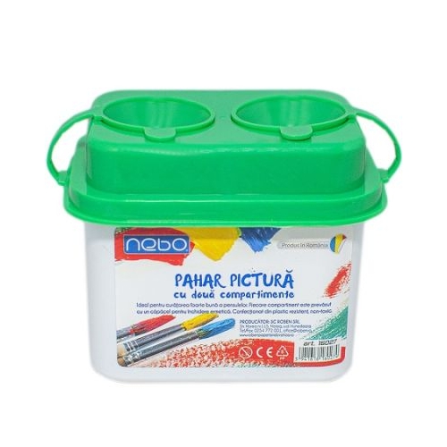 Pahar Pictura cu 2 compartimente verde NEBO