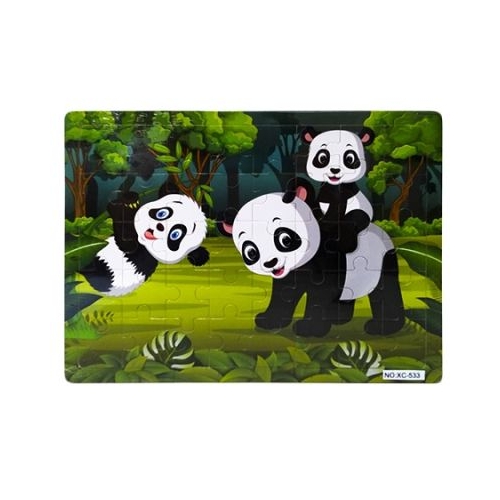 Puzzle lemn 40 piese Ursuleti panda
