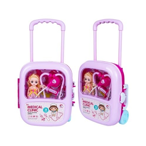 Set doctor in troller  papusica 16 piese