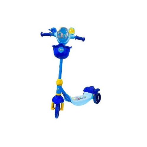 Trotineta cu desene cadru metal acces. plastic 72 cm albastru