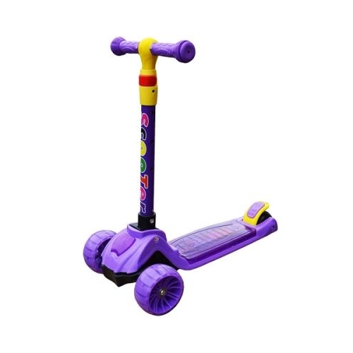 Trotineta cu roti silicon muzica led mov