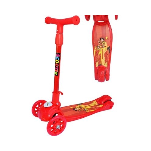 Trotineta cu roti PU led rosie