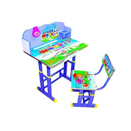 Birou  Scaunel Reglabile desene albastru MDF  metal