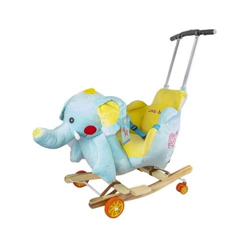 Balansoar pentru Bebelusi Elefant lemn  plus cu rotile