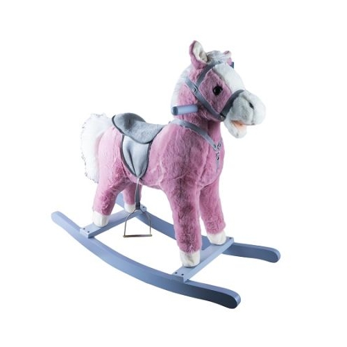 Calut Balansoar lemn  plus roz 74x33x62 cm