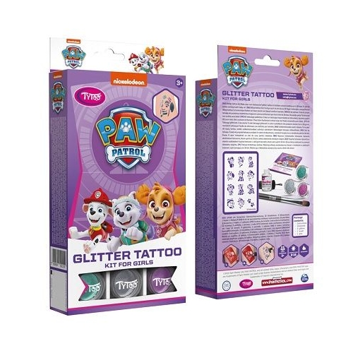 Set Tatuaje cu Sclipici Paw Patrol fete