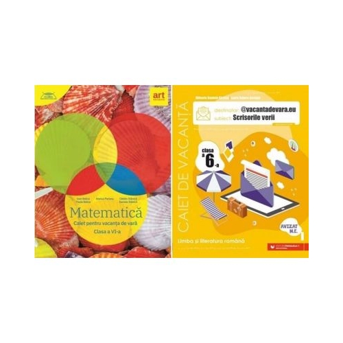 Pachet 2 Caiete pentru vacanta de vara, clasa a 6-a. Matematica si Limba si literatura romana. Scrisorile verii  - Marius Perianu, Mihaela Daniela Cirstea