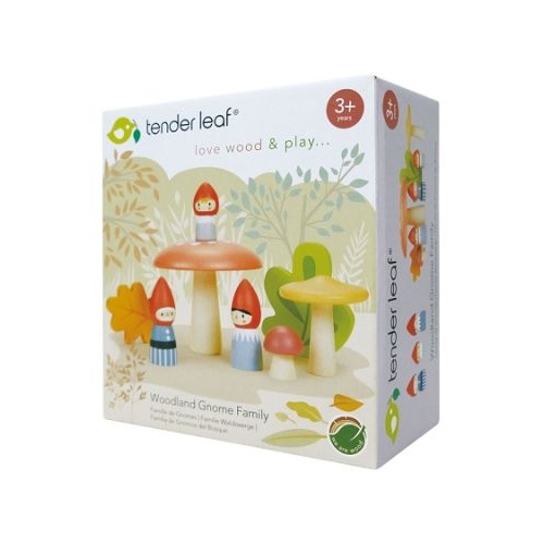 Familia gnomilor din padure din lemn premium