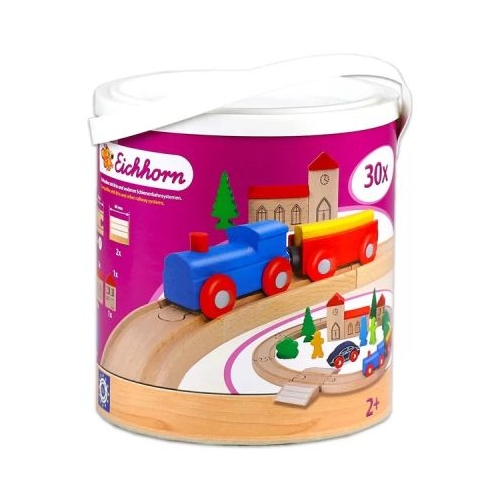 Trenulet cu sina din lemn in galetusa Eichhorn