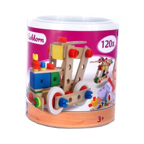 Locomotiva 120 piese lemn in galetusa Eichhorn