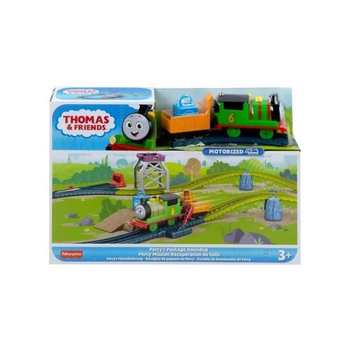 Set de joaca cu locomotiva Percy motorizata si accesorii