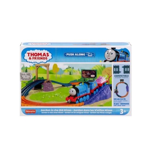 Set de joaca cu locomotiva Push along Gordon si accesorii