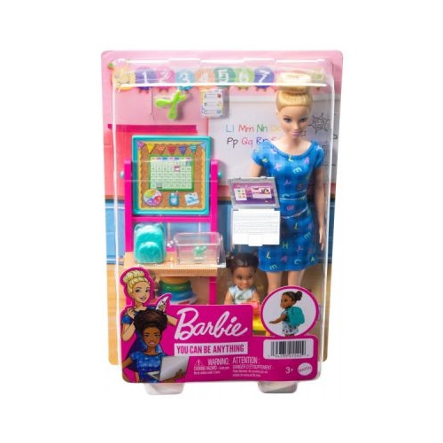 Set mobilier cu papusa blonda profesoara Barbie Cariere