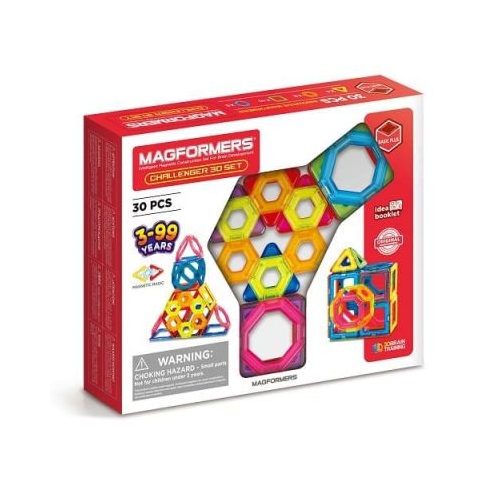Joc magnetic de constructie Challenger Set Extra Provocari 30 piese Magformers